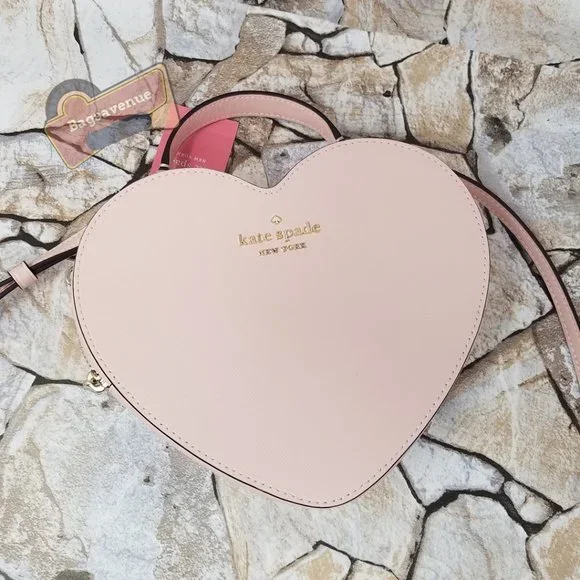 Heart Love Shack Purse Chalk Pink Crossbody Kate Spade #bagsavenue #authentic - Picture 1 of 12